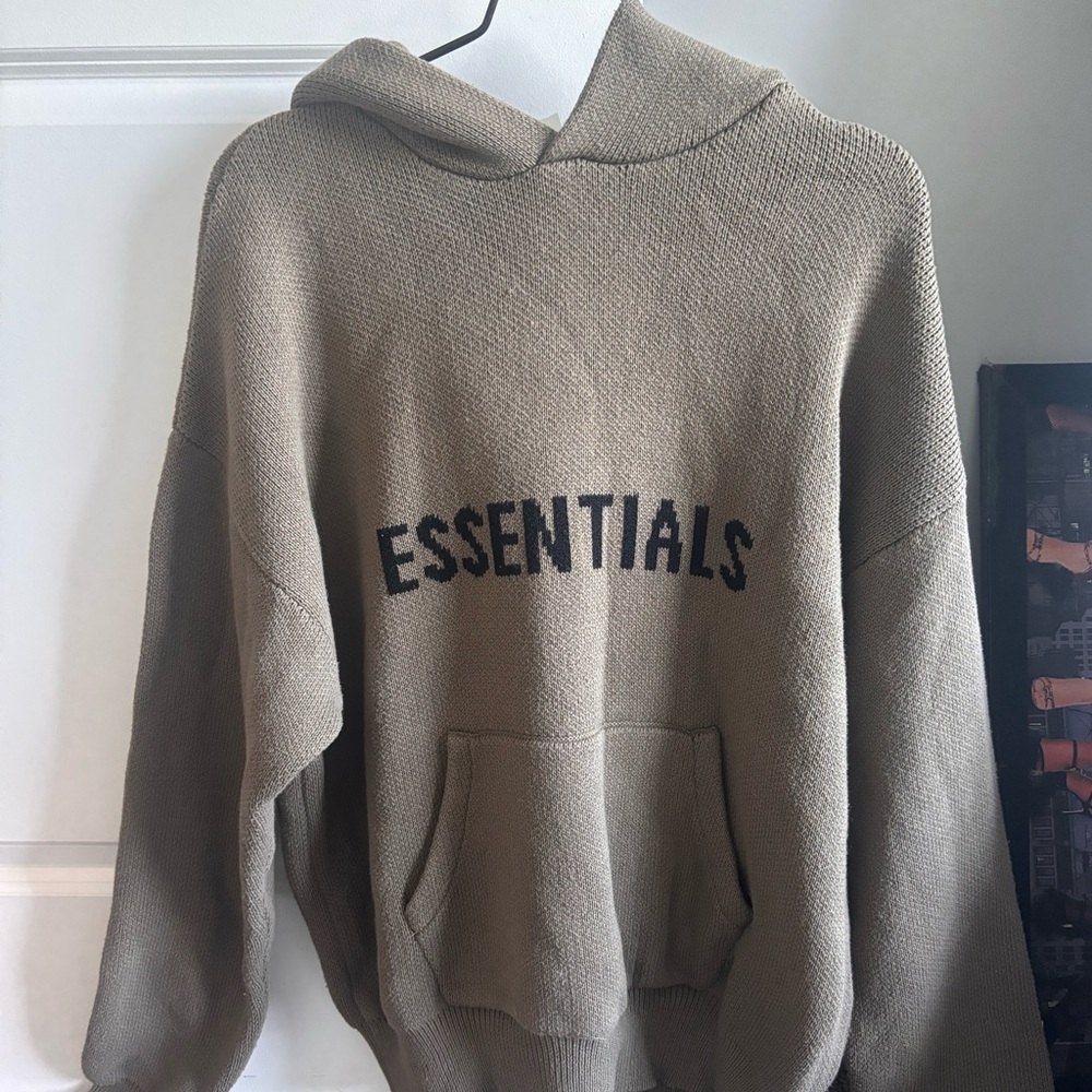 New with Tags Fear of God Essentials knit hoodie Harvest